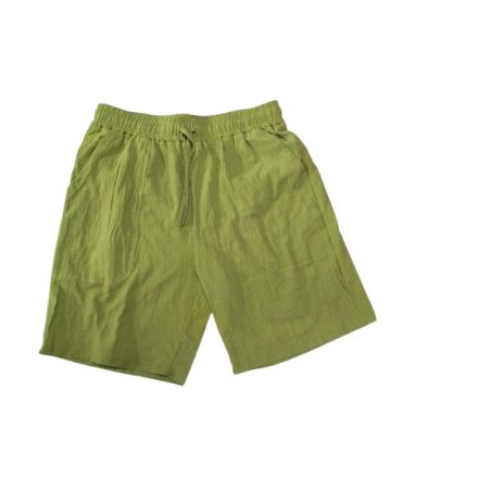 Férfi L-es zöld lenes nyári short, rövidnadrág - ÚJ