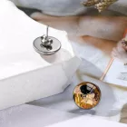 Bedugós bizsu fülbevaló - Gustav Klimt: A csók - ÚJ