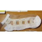 Női vagy nagylány fehér, arannyal átszőtt nylon zokni - ÚJ