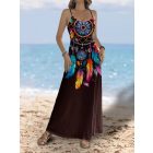 Női fekete álomfogós maxiruha - ÚJ