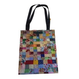   Patchwork hatású bevásárló szatyor, bevásárló táska - ÚJ