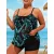Női 2XL-es nagyméretű, plus size fekete-zöld tankini - ÚJ