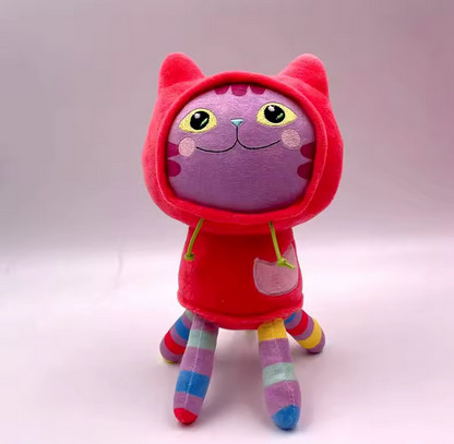 Kapucnis pulcsis cica, macska plüss figura, 25 cm - DJ Cat - Gabi babaháza - Gabby's Dollhouse - ÚJ