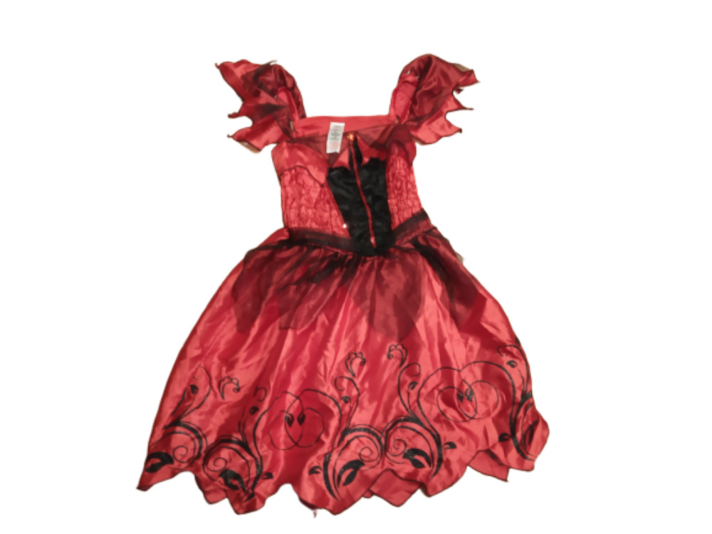 9-10évesre piros-fekete halloween jelmezruha, boszorkányruha - Tesco