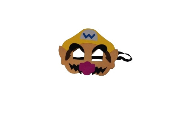 Sárga filc maszk, álarc, jelmezkiegészítő - Wario - Super Mario - Nintendo - ÚJ
