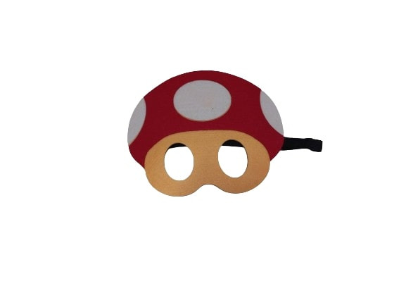 Piros filc maszk, álarc, jelmezkiegészítő, gomba - Toad - Super Mario - Nintendo - ÚJ
