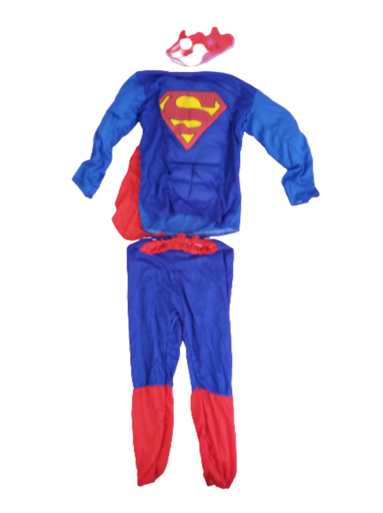 6-7 évesre izmosított jelmez palással, maszkkal - Superman - ÚJ