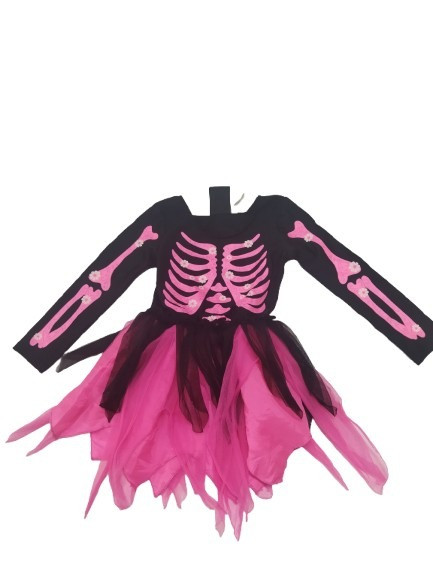 92-es fekete-pink csontvázas tüllös jelmezruha - H&M - Halloween