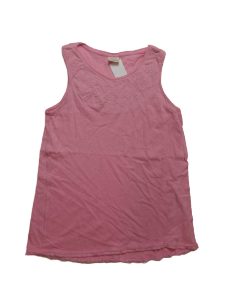 164-es rózsaszín nyakánál hímzett ujjatlan póló - Zara