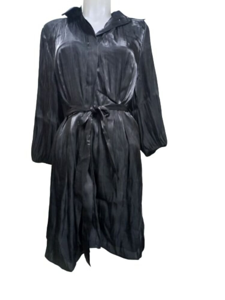 Női L-es (40-es) fekete selyem hatású lenge ruha - Orsay - ÚJ