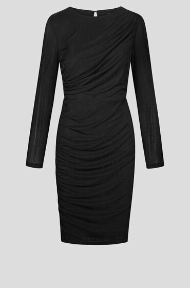 Női XS-es fekete bordás elegáns ruha - Orsay - ÚJ