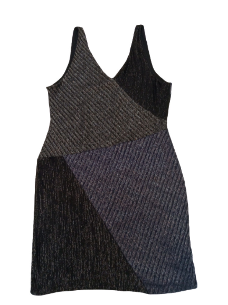 Női XL-es kék-fekete csillogó kötött ruha - Desigual - ÚJ