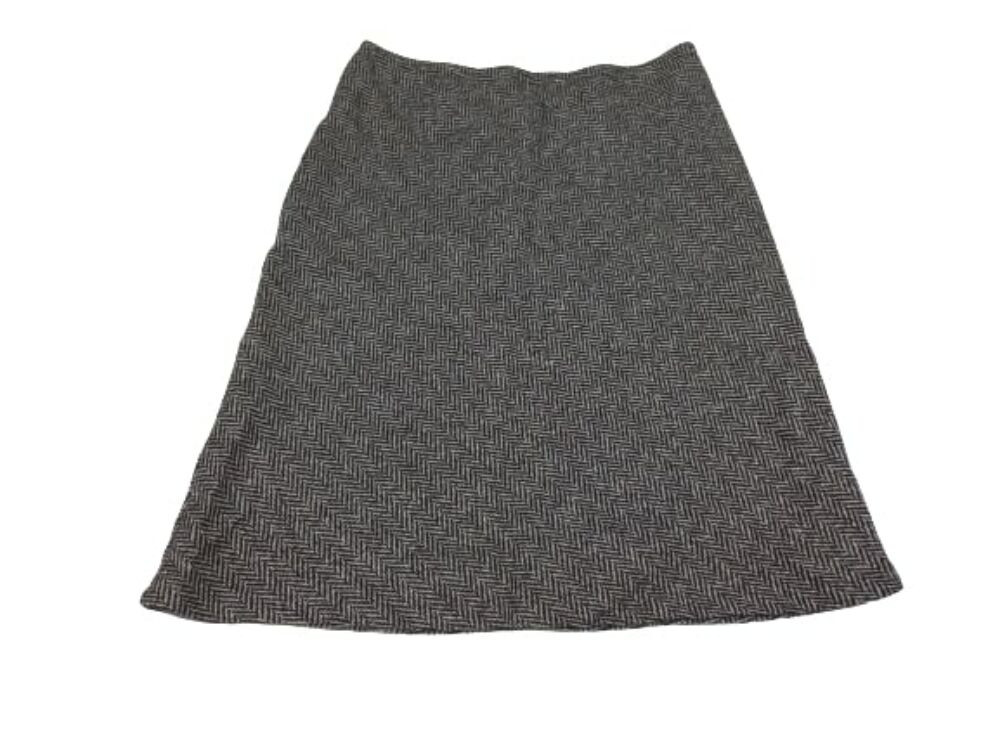 Women's Medium Brown Herringbone Patterned Fabric Skirt - Orsay