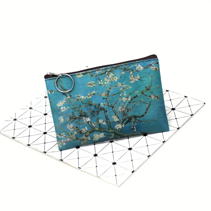 Festményes kozmetikai táska, szütyő, pénztárca, neszesszer - Van Gogh: Mandulavirágok - ÚJ